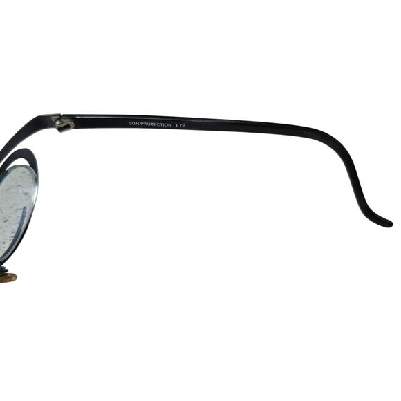 Vintage Leon Belgium Eyeglasses Silver & Black Oval Avant-Garde Frames - Picture 2 of 5